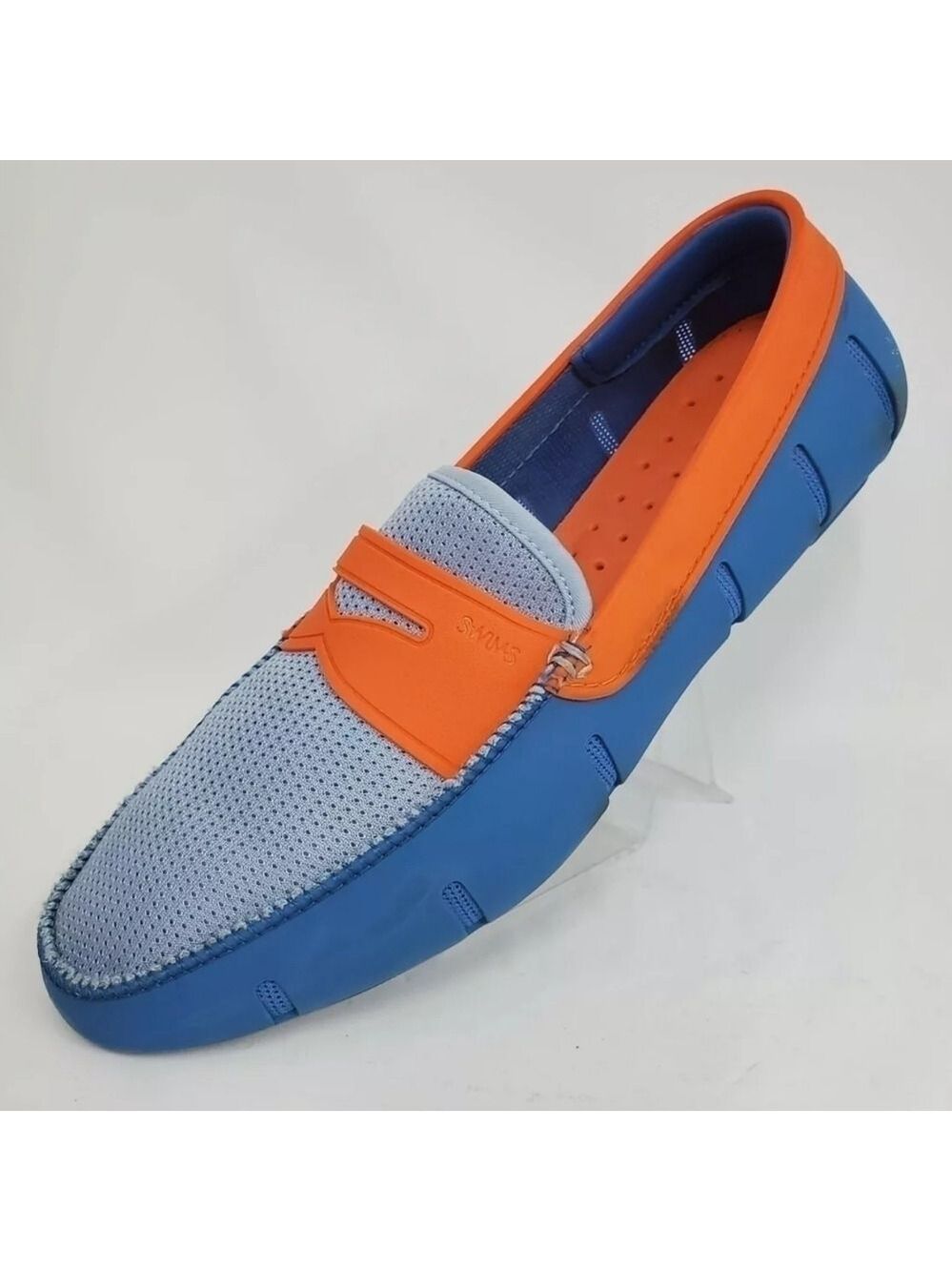 SWIMS Penny Loafers Orange Blue Size 7